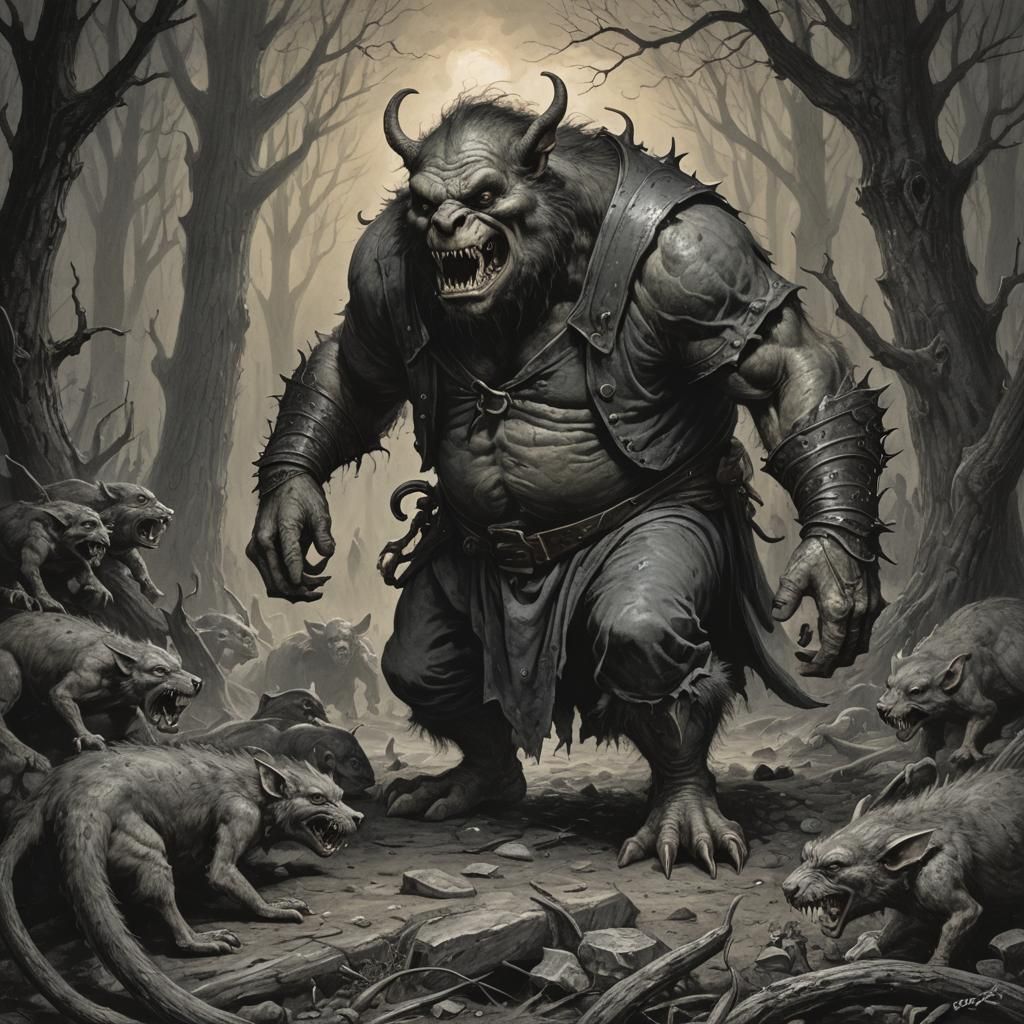Wererat Ogre in Horror Style