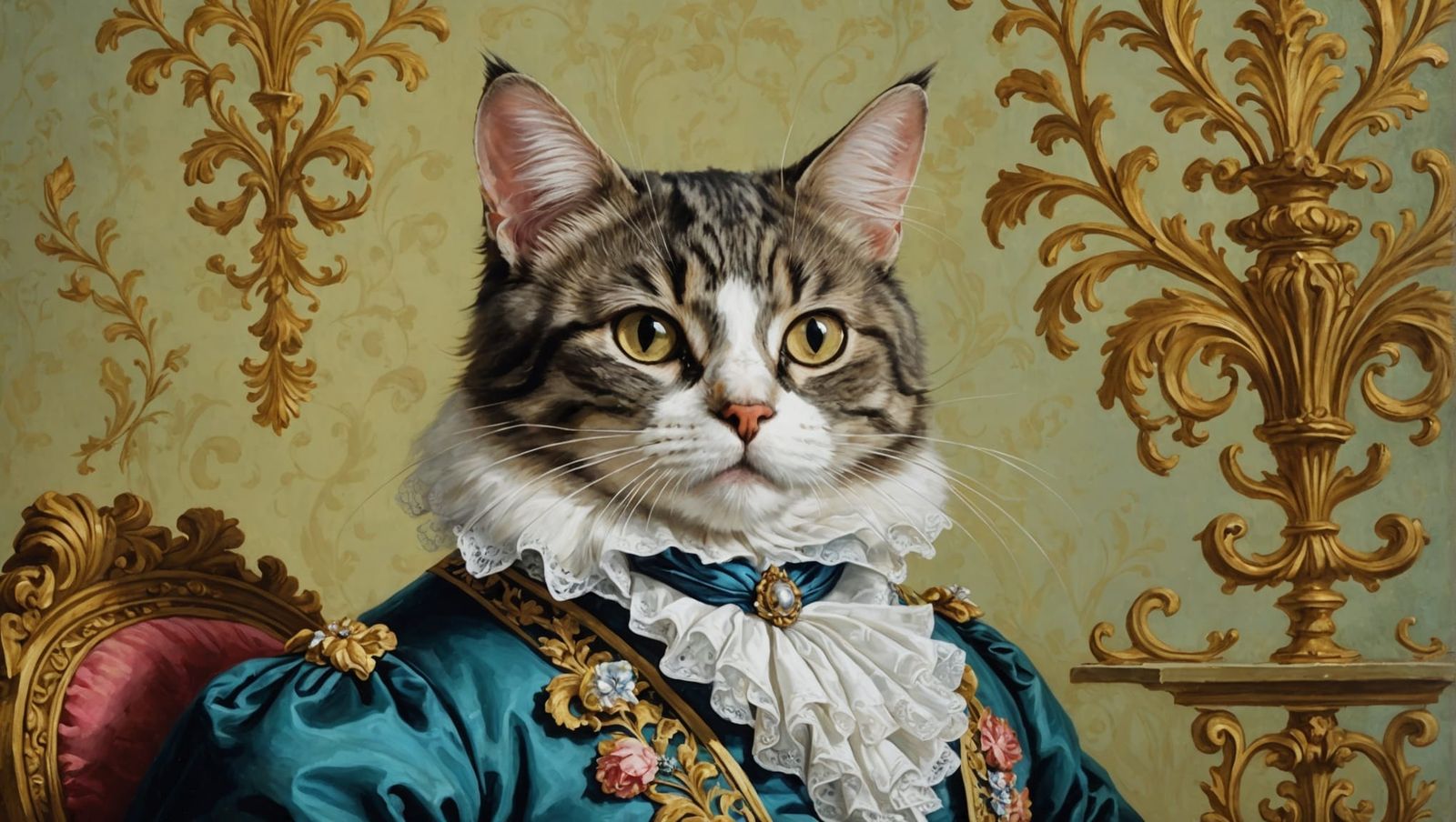 Rococo Cat Portrait