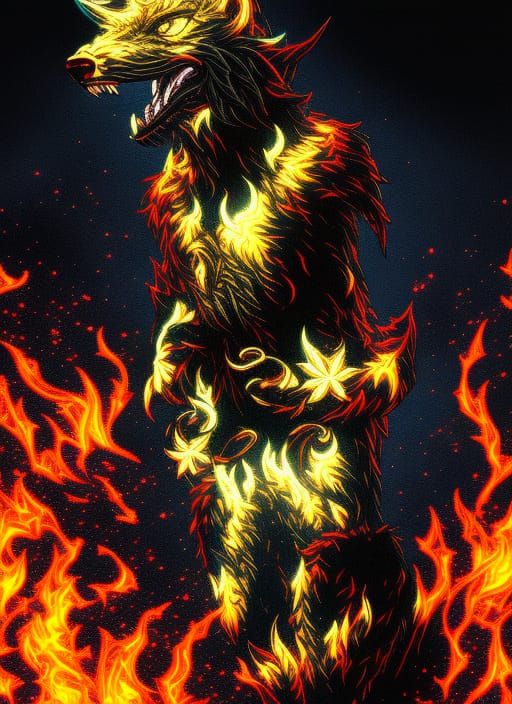 Wolf Elemental in Digital Art Style