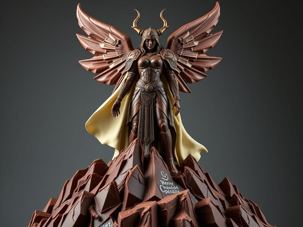 Chocolate sculpture of a valkyrie
