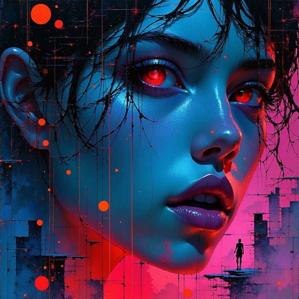 Futuristic Dancer in Neon City: Tech House Energy