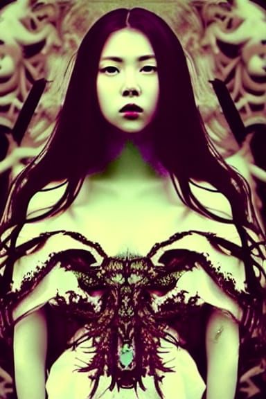 Ethereal Death Goddess Portrait in Studio Ghibli Style