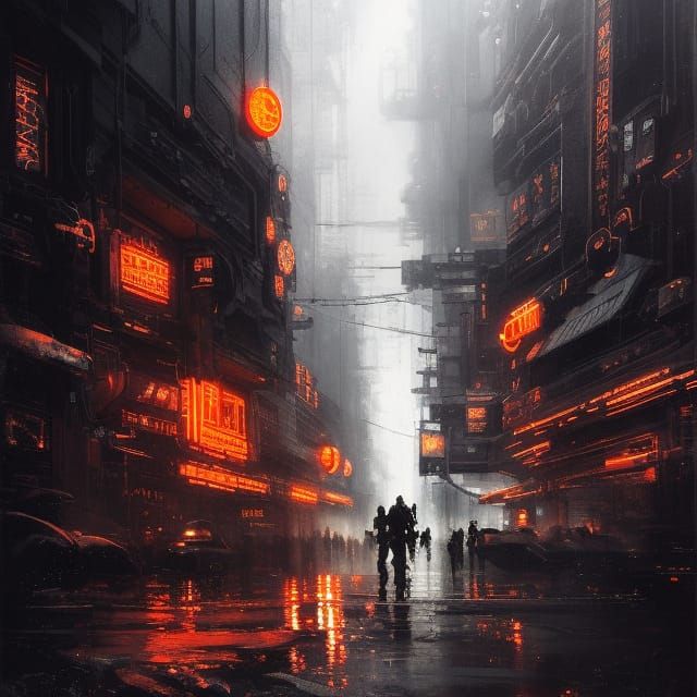 Cyberpunk Stockholm: Hypermaximalist Cityscape at Night