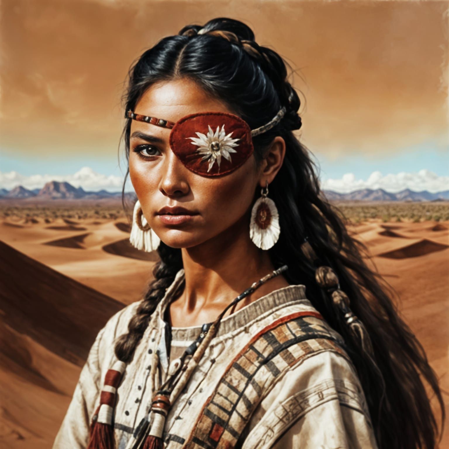 Cherokee Woman Portrait in Style of Royo and Alvarado