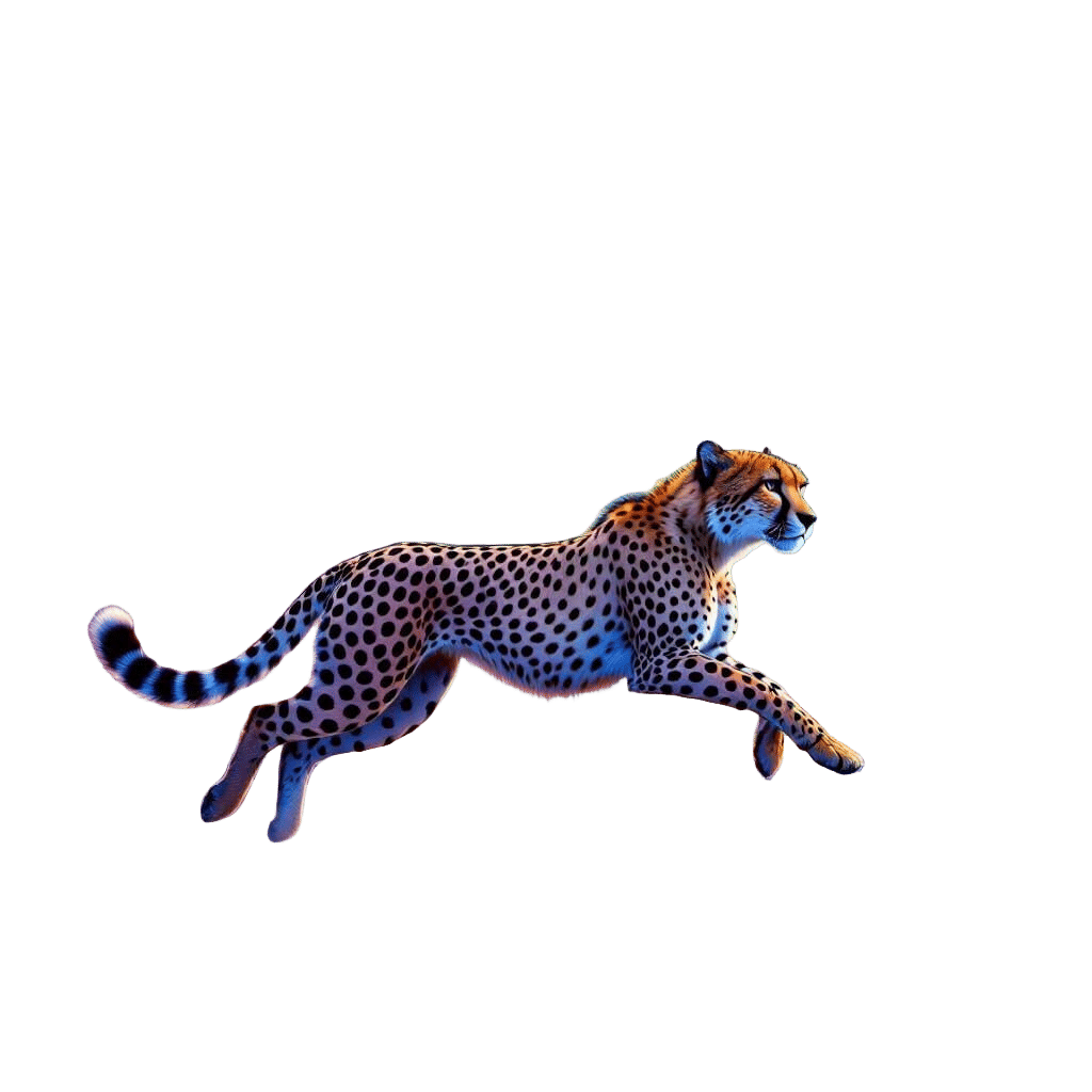 Cosmic Cheetah Leaping Under Aurora Borealis