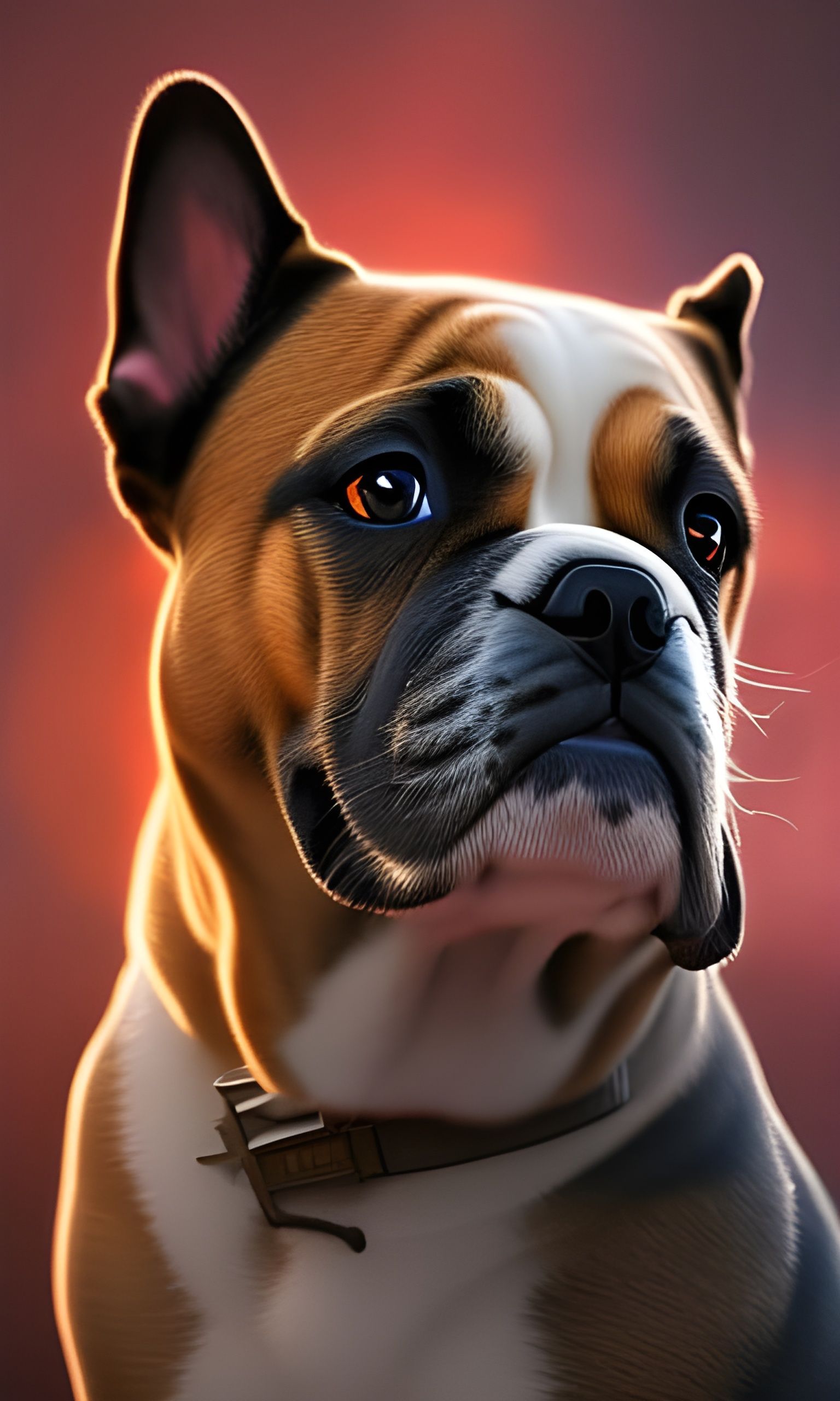 Australian Bulldog Portrait in Splash Art Style