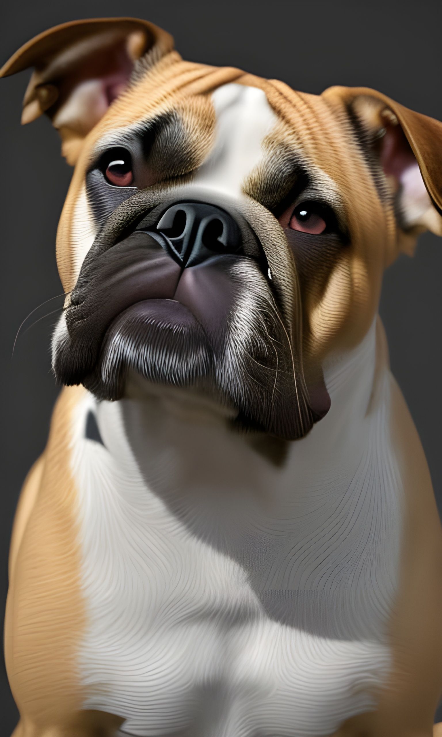 Australian Bulldog Portrait in Digital Art Style
