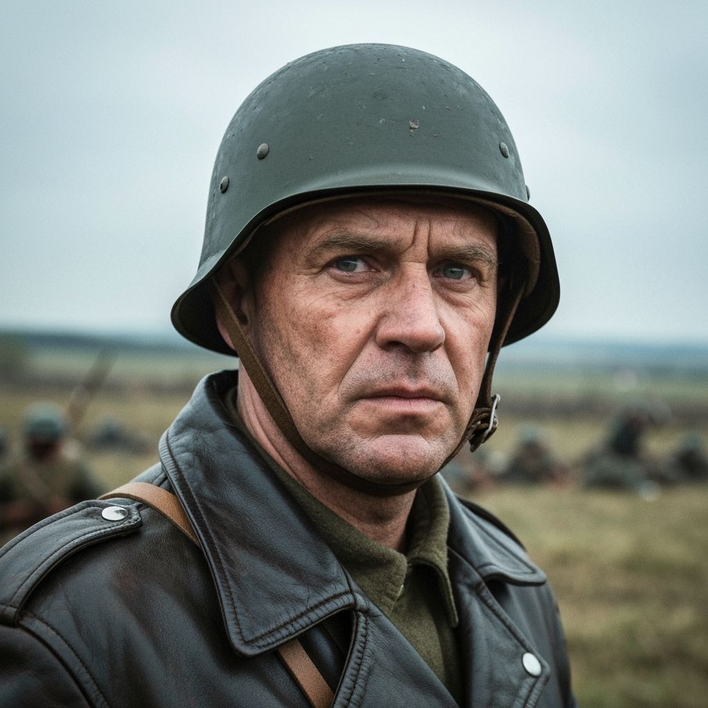 Intense WWII Commander Portrait with Soft Lighting