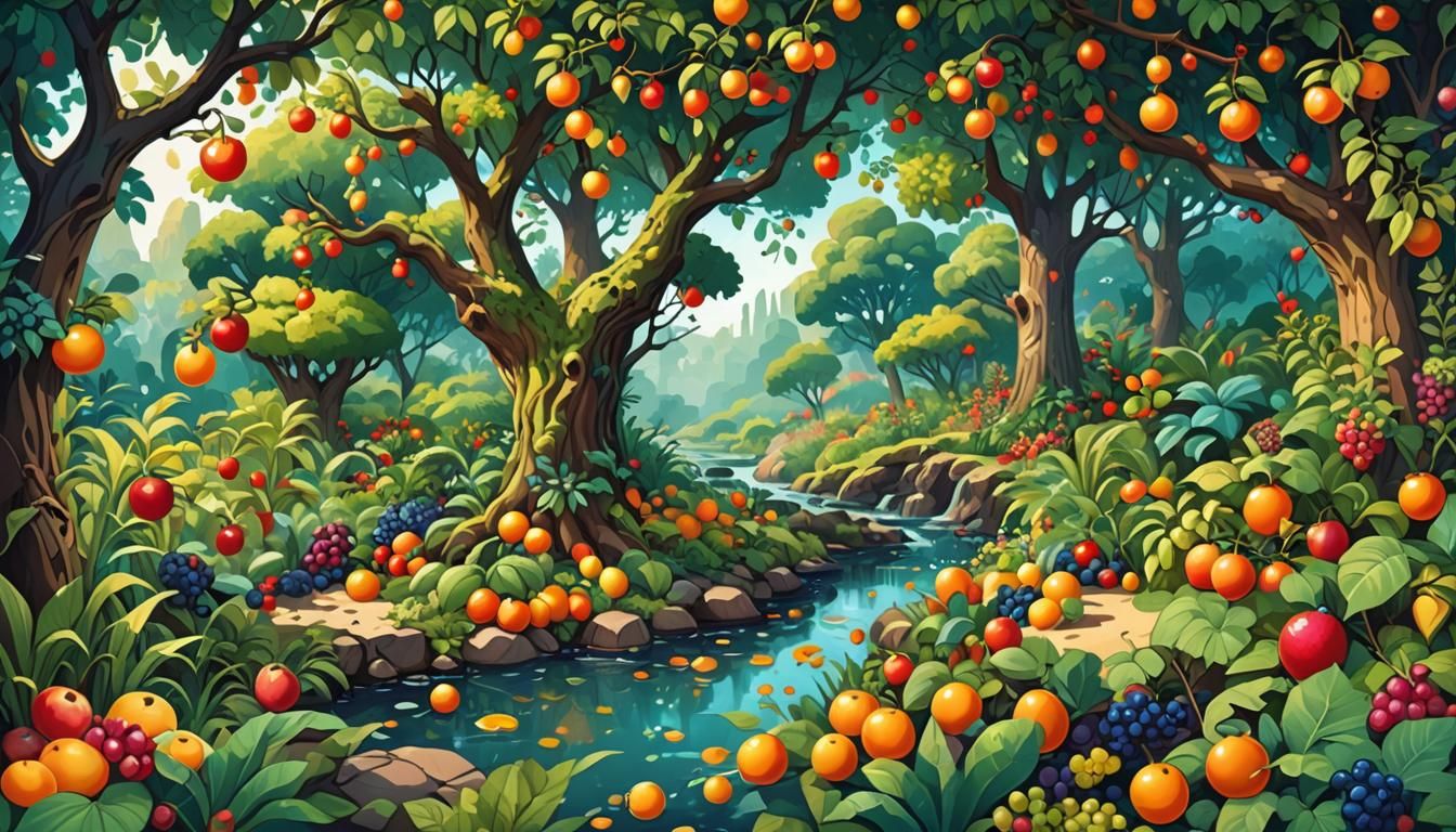 Fantasy garden: fruits