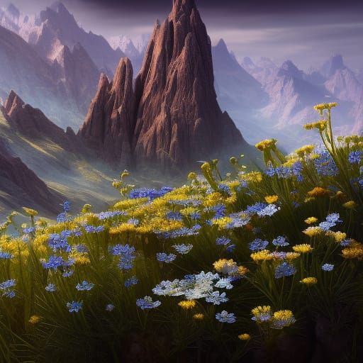 Edelweiss Close-Up: Detailed Matte Painting in 8K