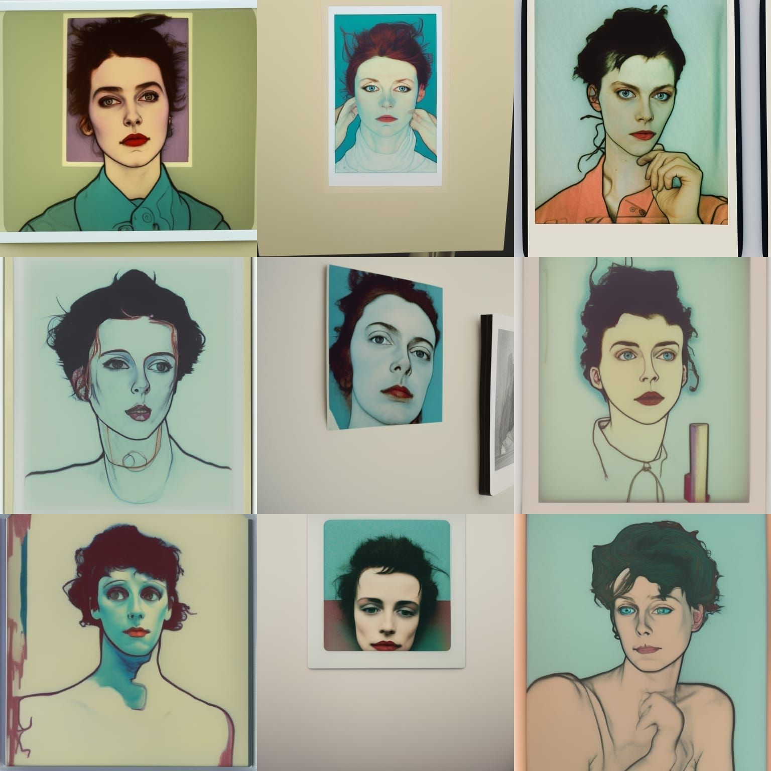 Polaroid Portraits in Dark Comics Style