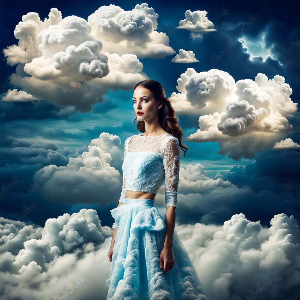 Cloud Woman in Surrealist Style