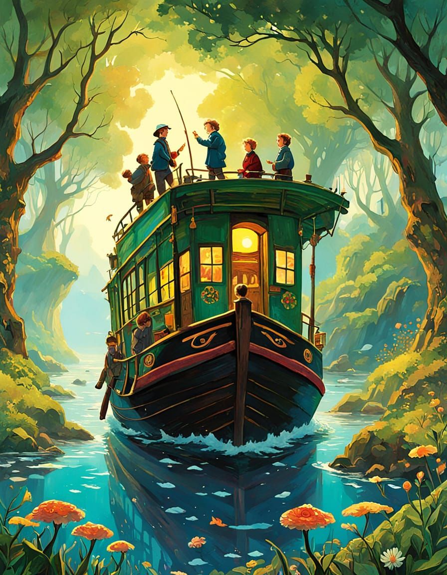 Whimsical Sci-Fi Fantasy Landscape Illustration