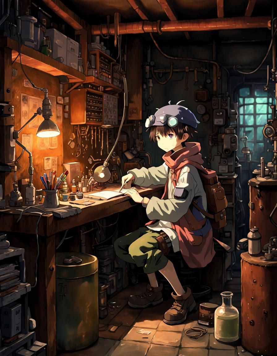 Alchemist's Workshop in Anime Style