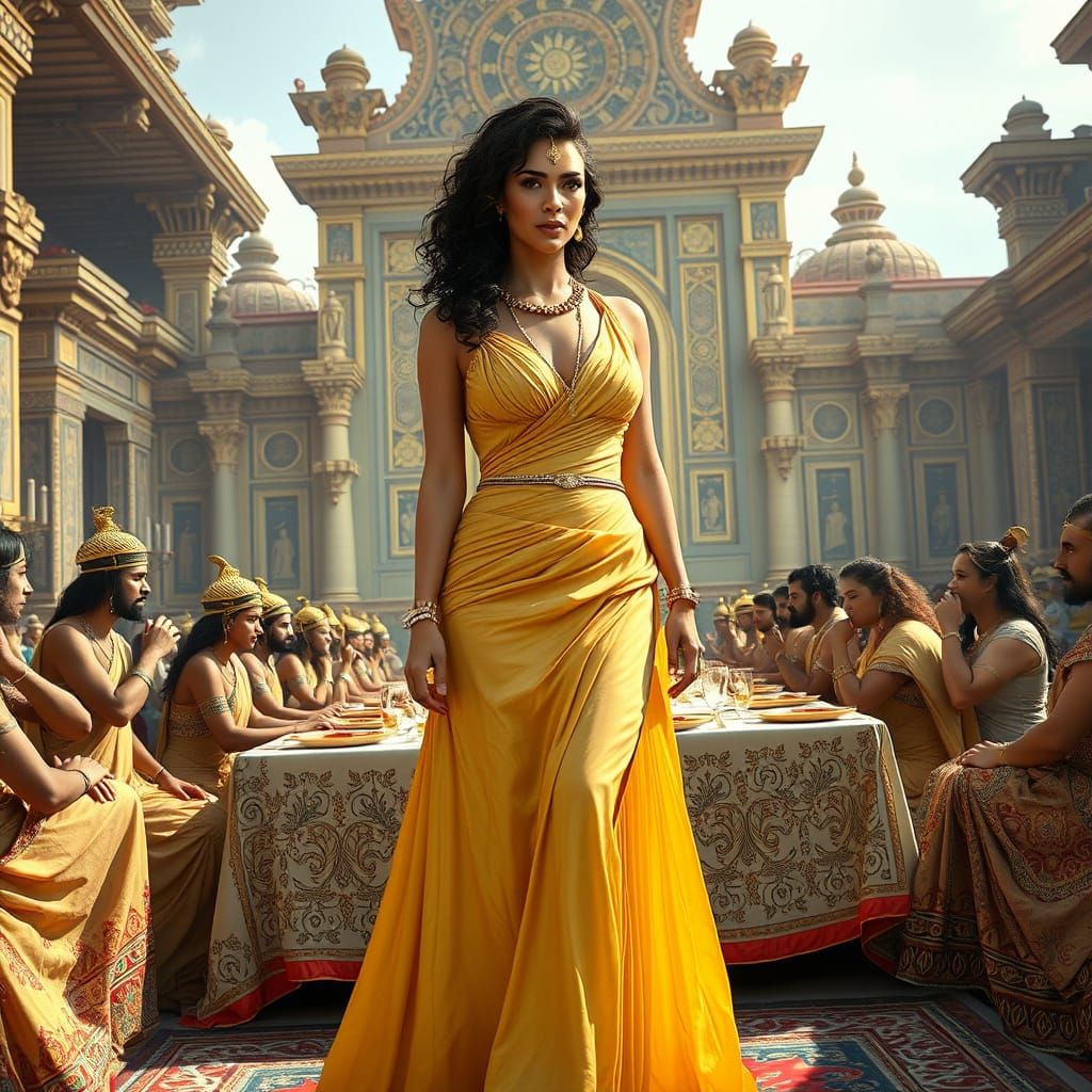 Kim Kardashian as Sumerian Priestess in Ancient Persian Pala...