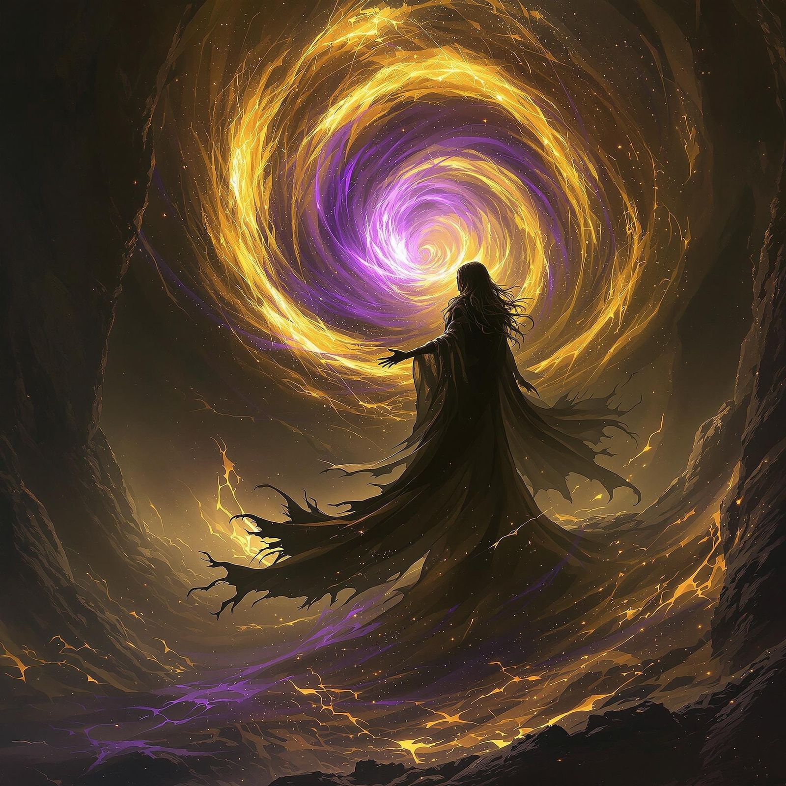 Dark Fantasy Sorceress in Haunting Gothic Landscape