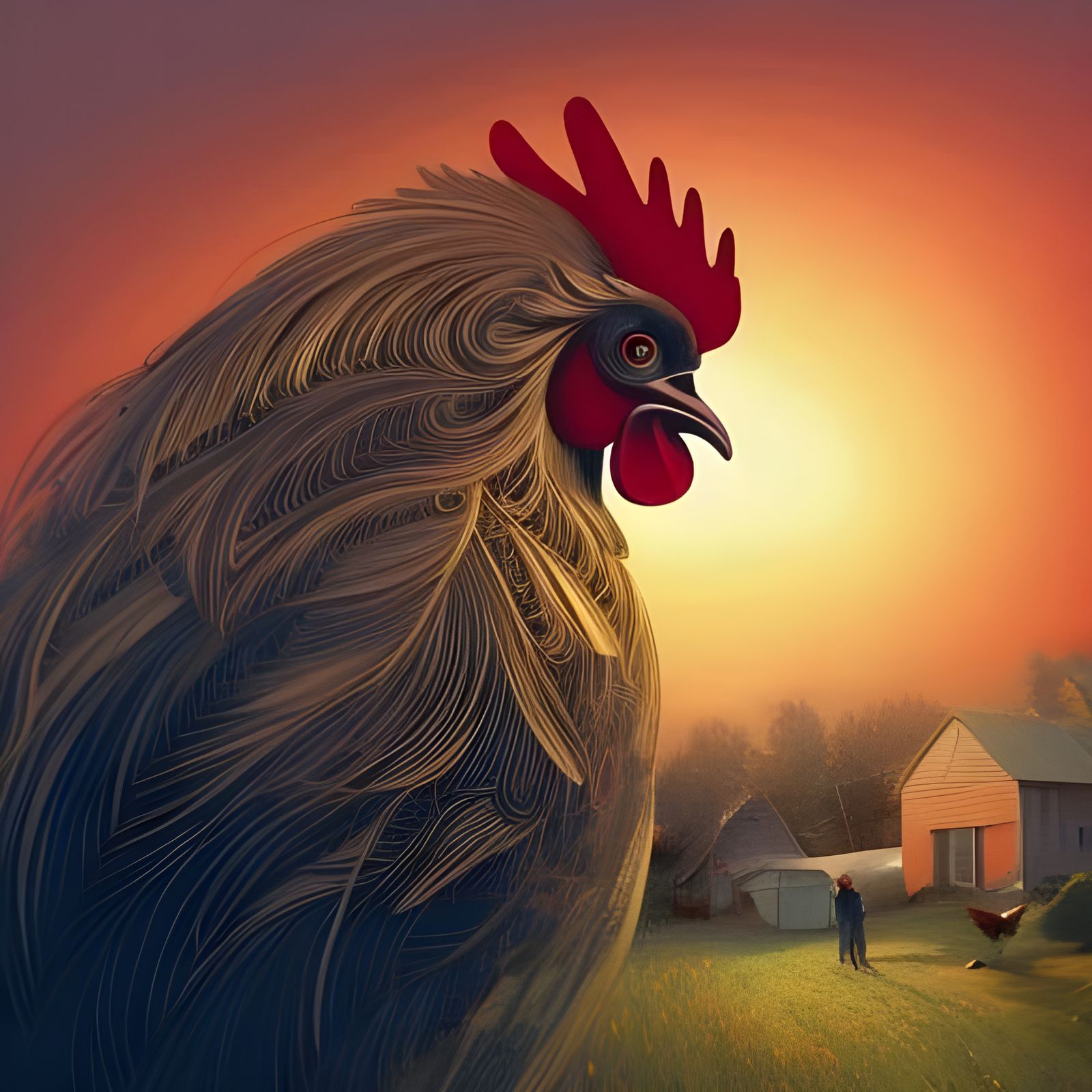 Farmhouse Morning Scene in Hyperdetailed Style