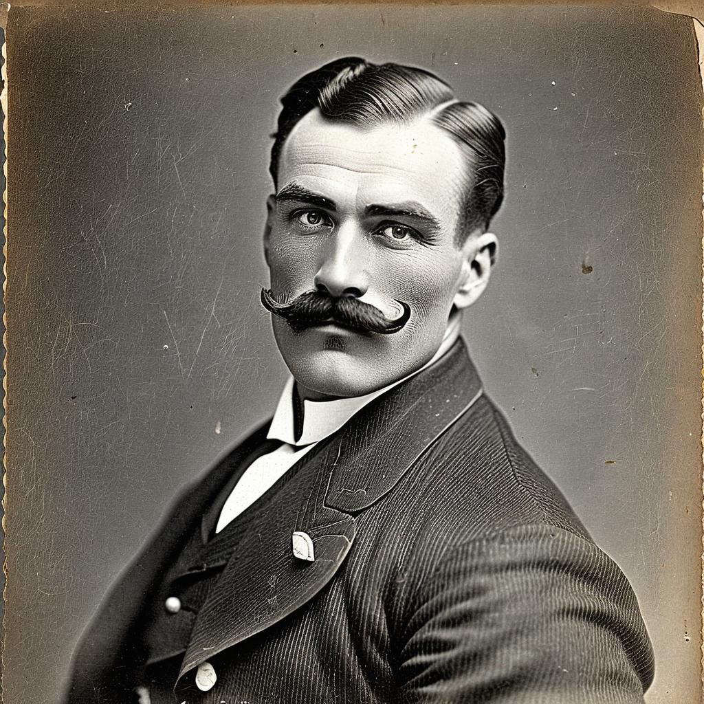 Vintage Circus Strongman with Barbell