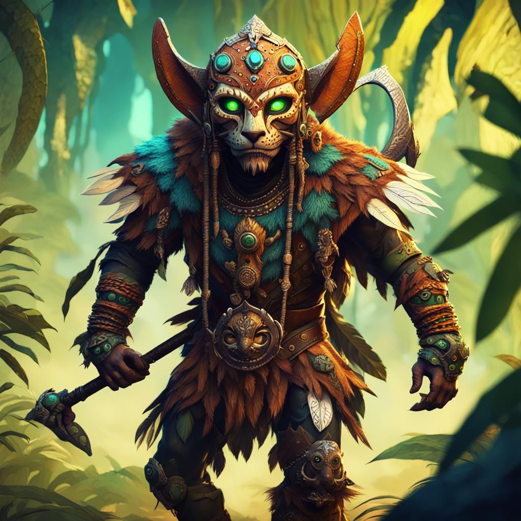 Goblin in Tribal Mask in Bhatri Jungle