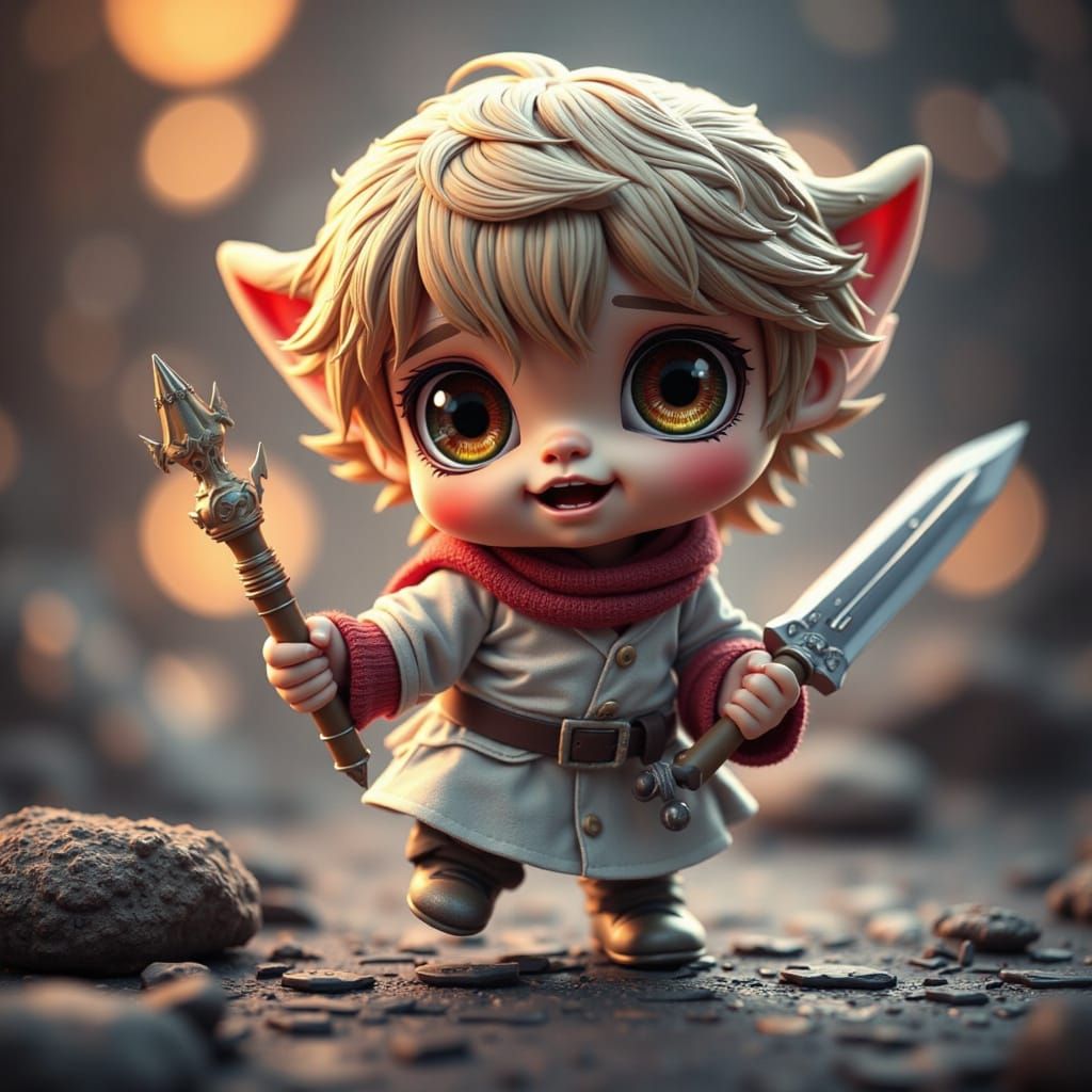 Chibi Character in Bright Pastel Colors