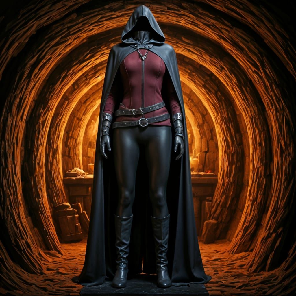 Dark Elven Female Travel Outfit on Mannequin