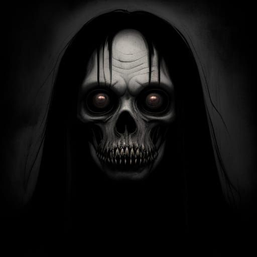 Ethereal Horror Portrait in Dark Surrealism Style