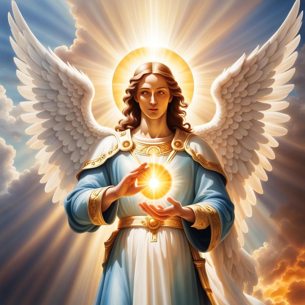Archangel Uriel Icon with Divine Flame