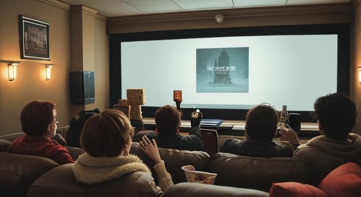 Cozy Home Theater Movie Night