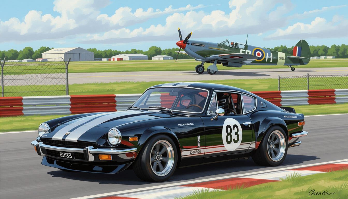 Retro-Modern Triumph GT6 Race Car Painting