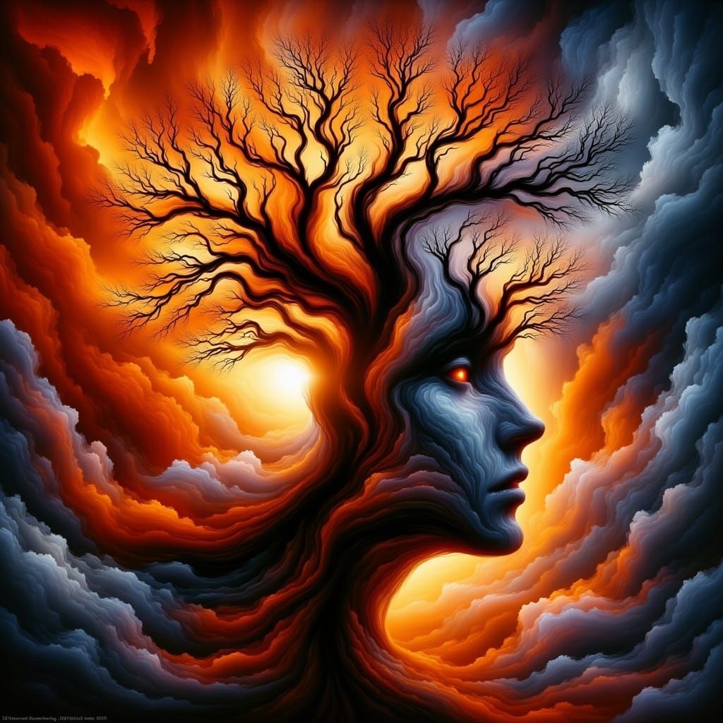 Tree of Life Surreal Female Portrait