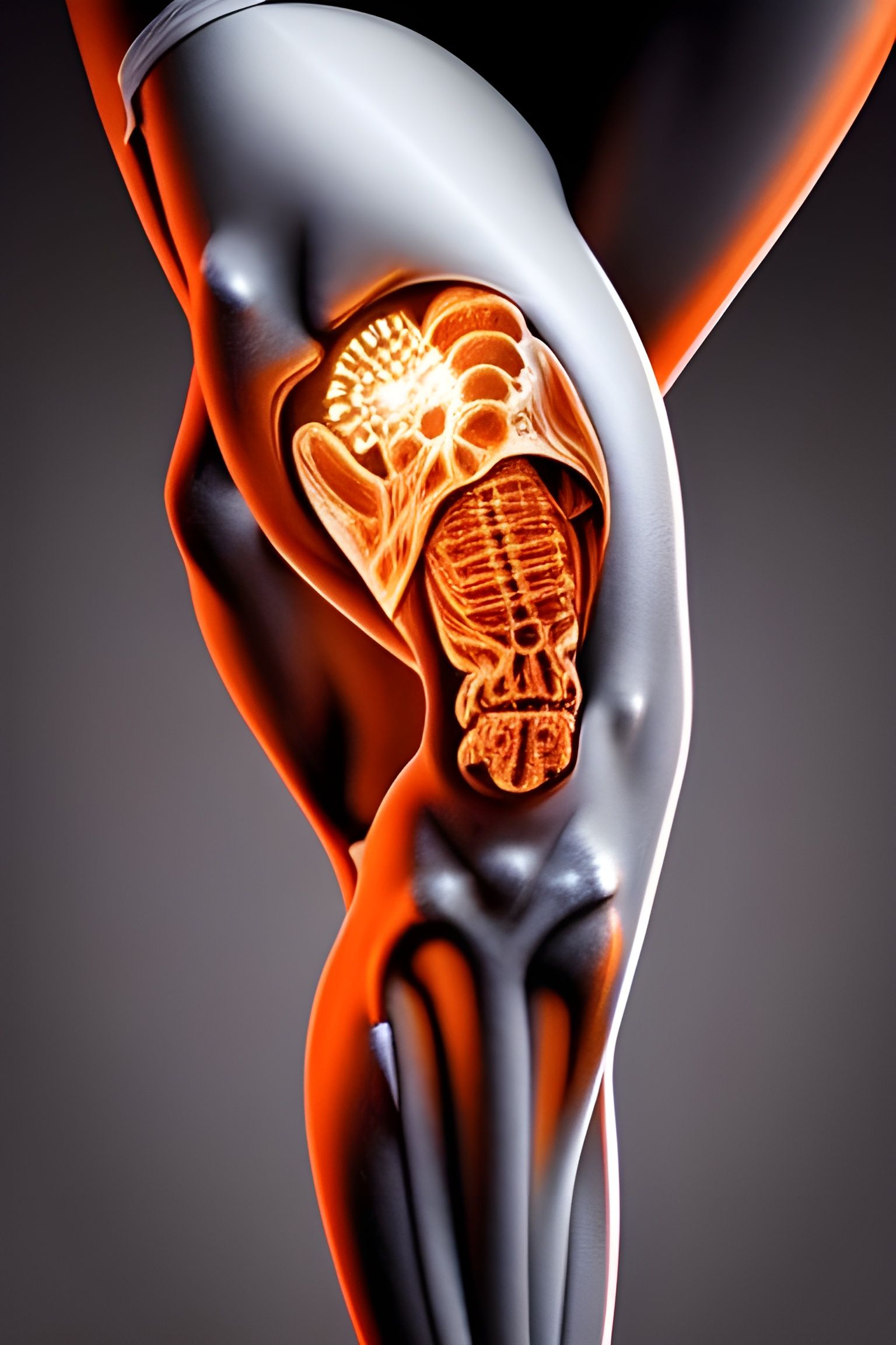 Hyperrealistic Knee Portrait in Vorticism Style