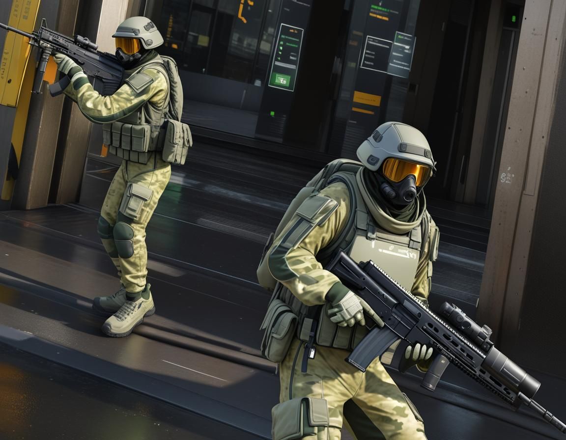 Futuristic Soldiers in Intricate Armor Concept Art