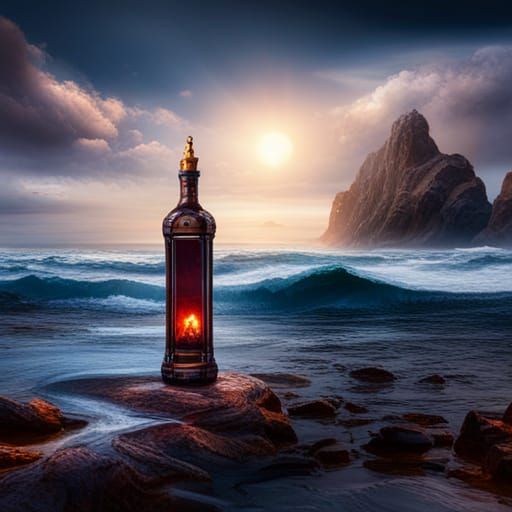 Diamonds in a Bottle: Fantastical Ocean Matte Painting