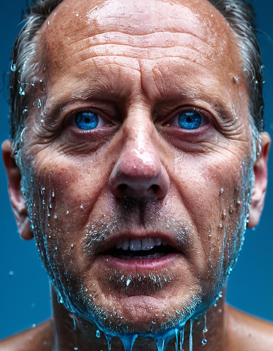 Man Made of Water: Digital Art Portrait
