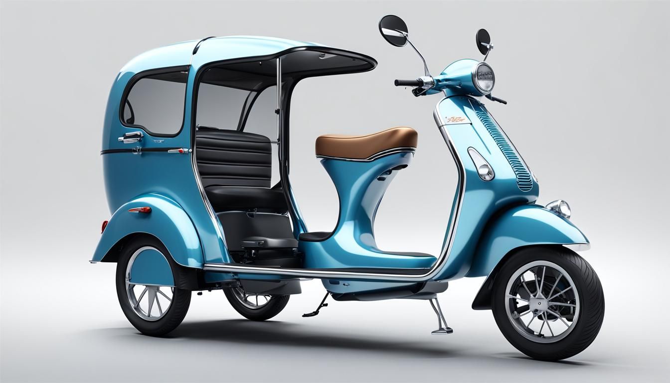 2026 Vespa Electric Rickshaw in 3D Render