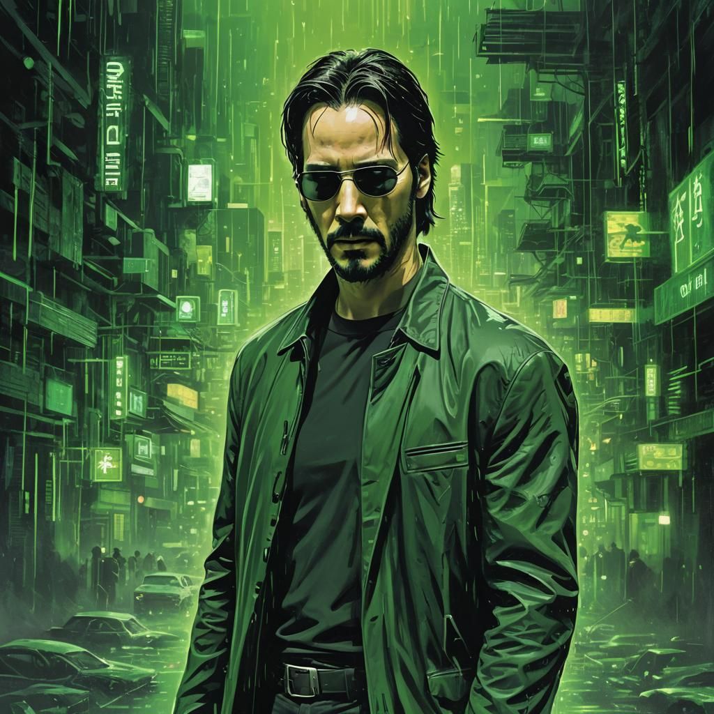 Keanu Reeves as Neo in The Matrix Concept Art