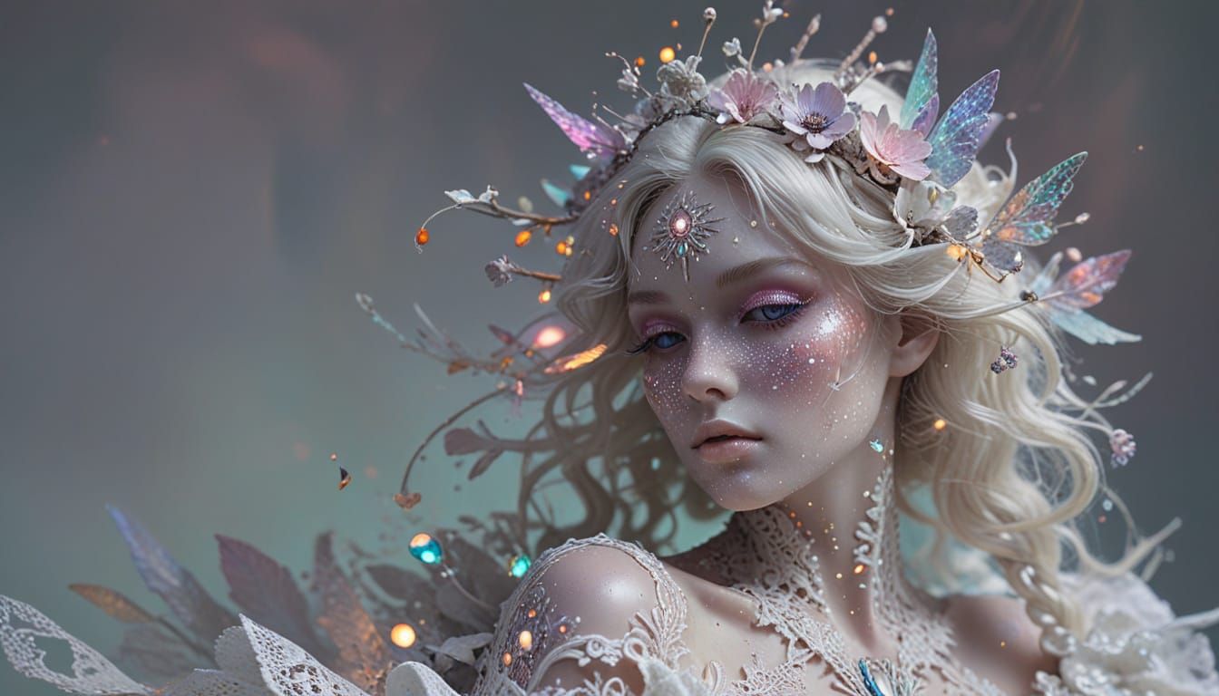 Surreal Fairycore Figure in Chromoshadow Digital Art