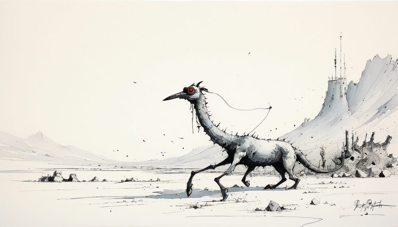 Surrealist Minimalism in Monochromatic Hues