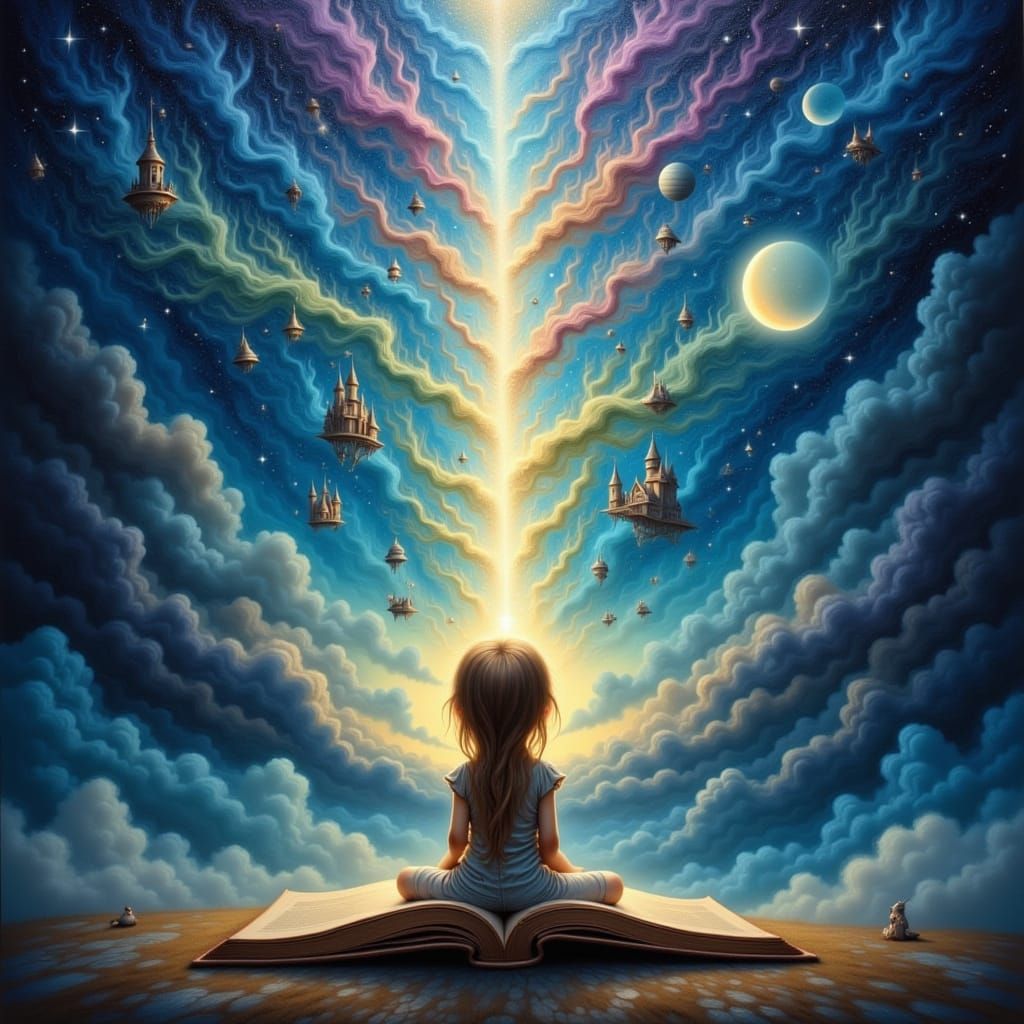 Child's Wonder: Portal to Magical Worlds in Oil Painting