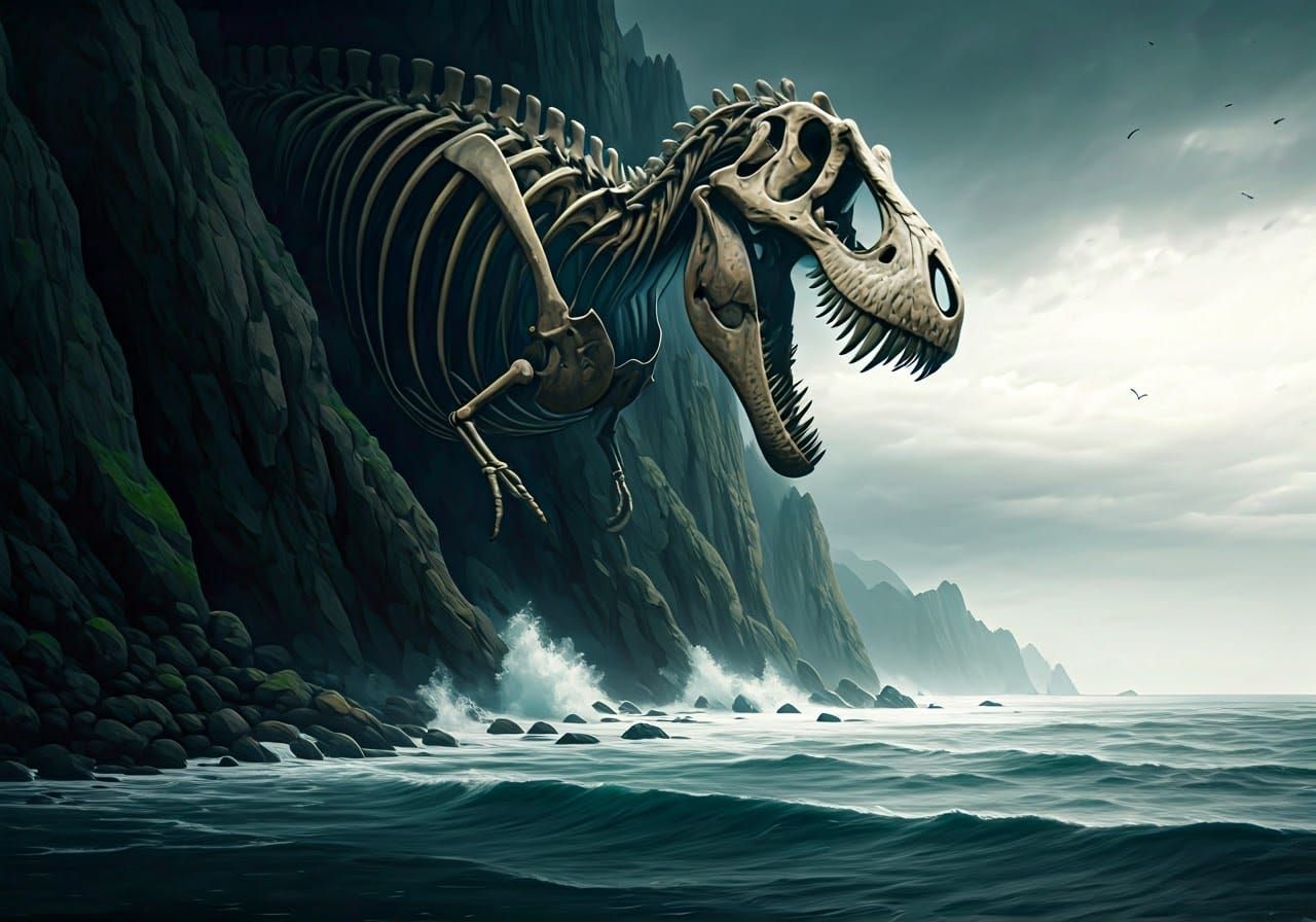 Ancient Beast Reclaimed by the Ocean in a Post-Apocalyptic L...