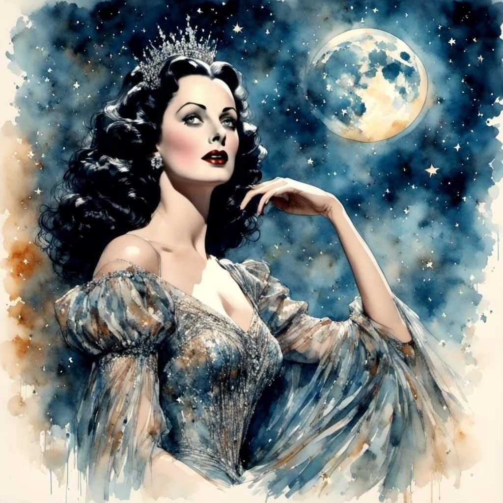 Hedy Lamarr: Detailed Color Sketch for Women's Day