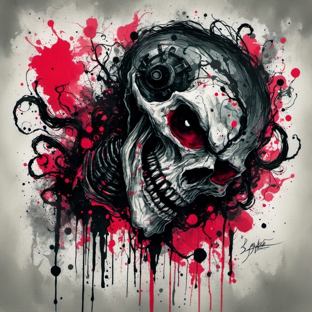 Sinister Smile in Twisted Ink Style