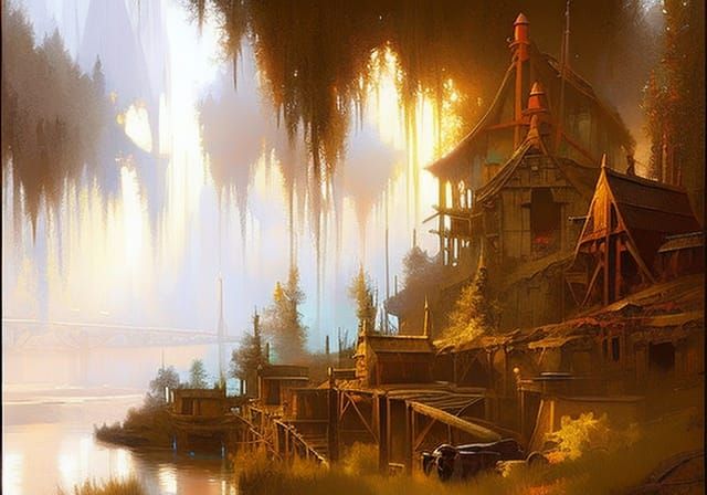 Magic Watermill by Riverside in Digital Art Style