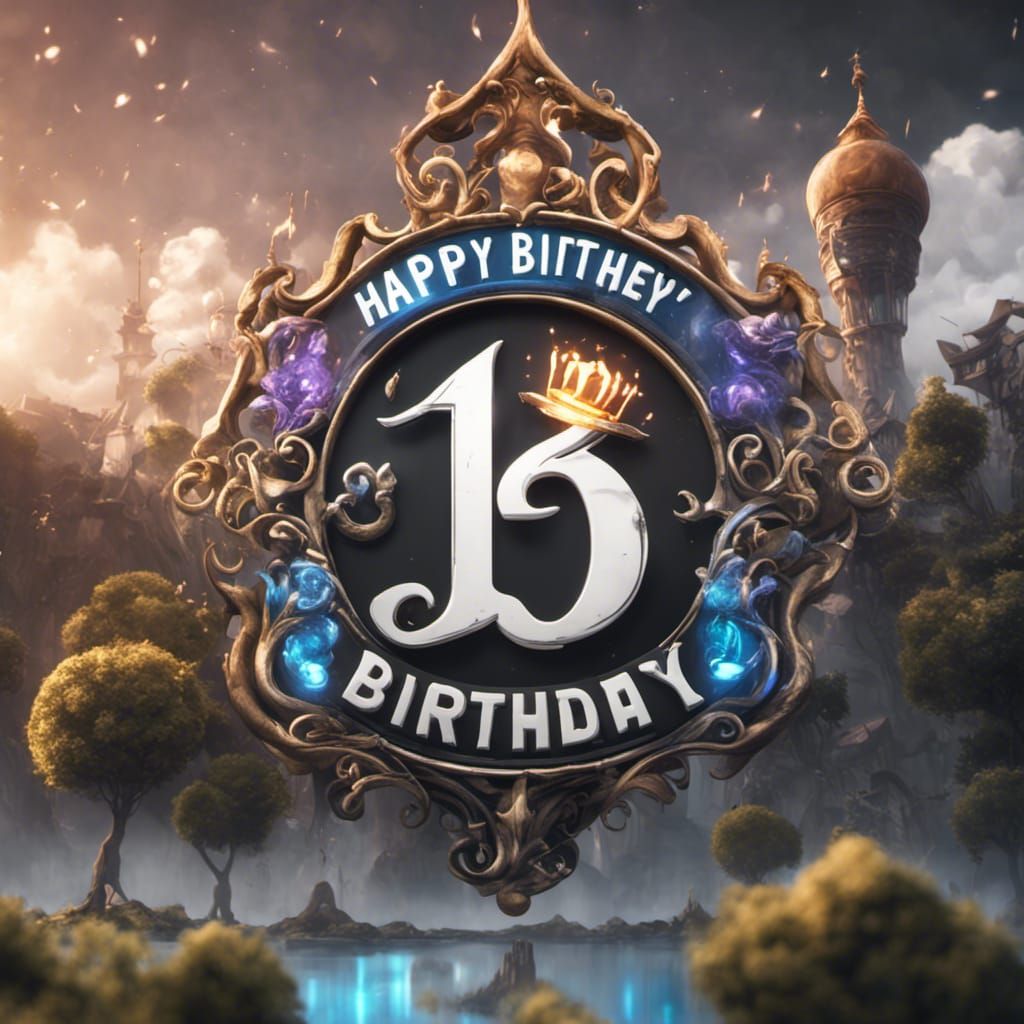 Elegant Black and White 18th Birthday Logo