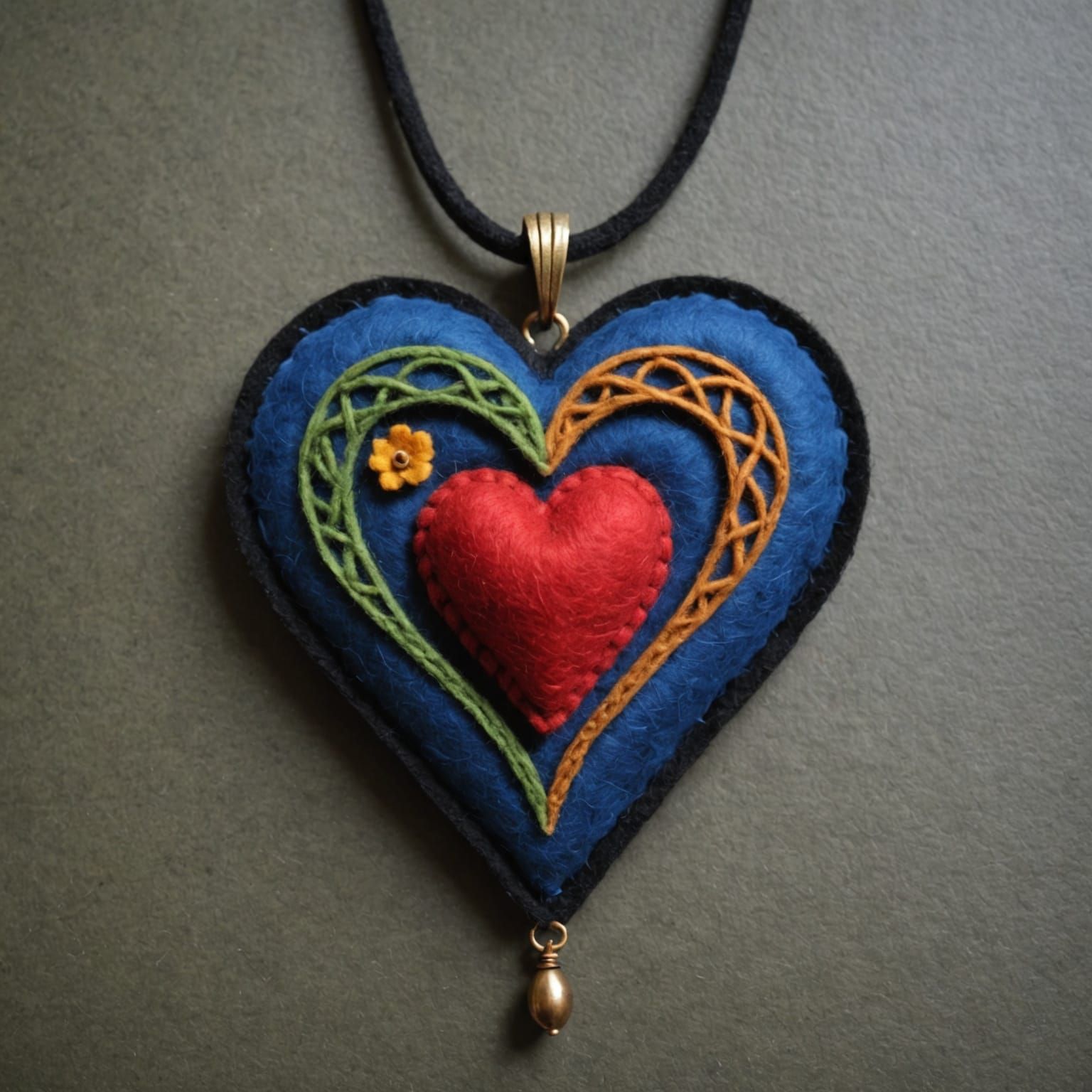 Gothic Heart Pendant in Pre-Raphaelite Style