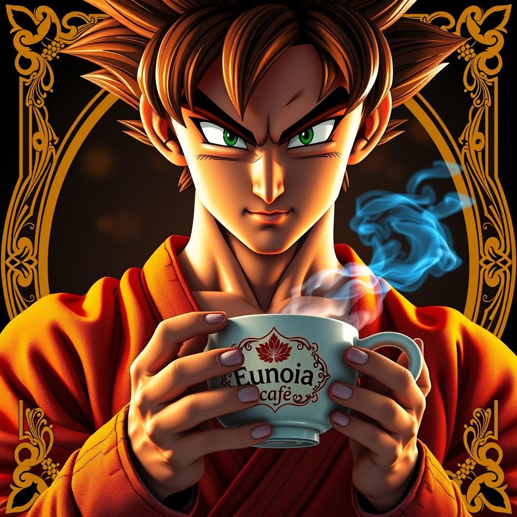 Goku at Eunoia Cafe in Art Nouveau Style