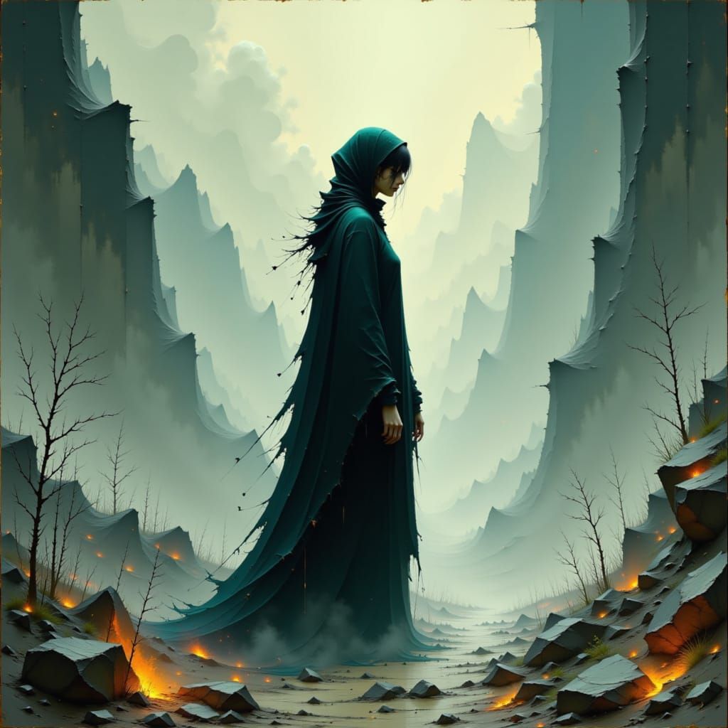 Lilinoe: Goddess of Mist in Dystopian Digital Art