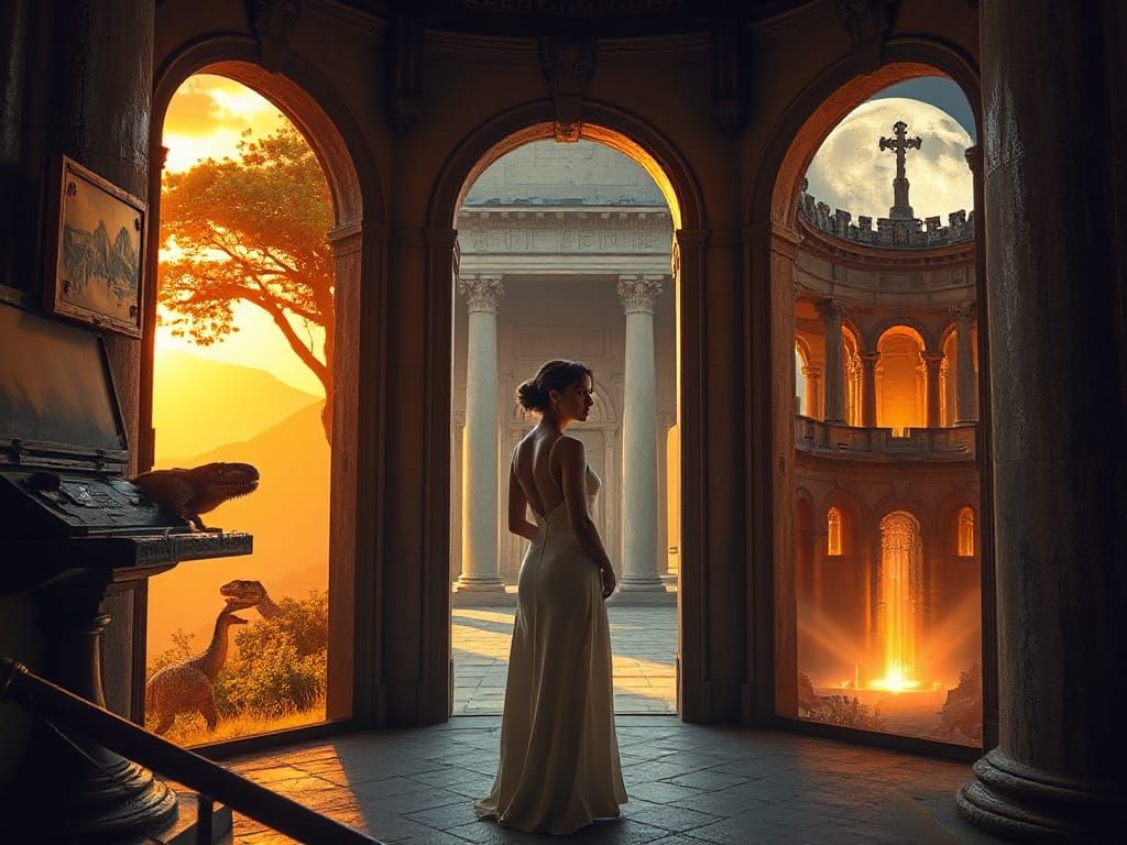 Epic Time Traveler in Infinite Portal Corridor