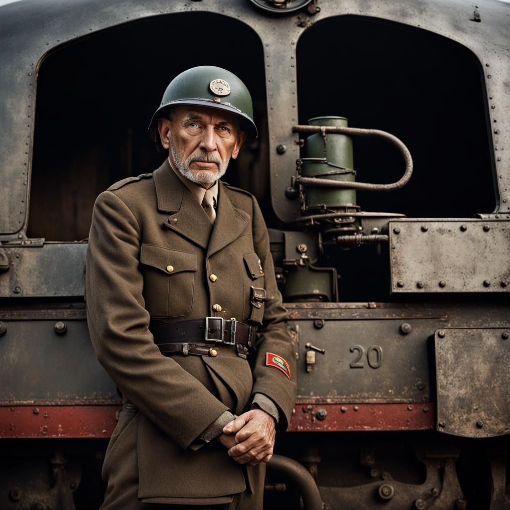 World War II Locomotive Portrait in Studio Lighting