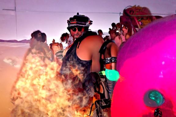 Festival Crowd Enjoying Techno Music